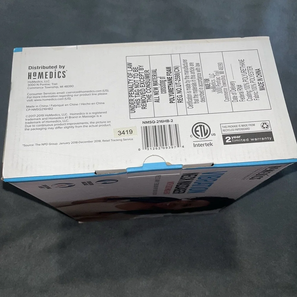 Homedics Comfort Foam Vibration Neck Massager With Heat Open Box